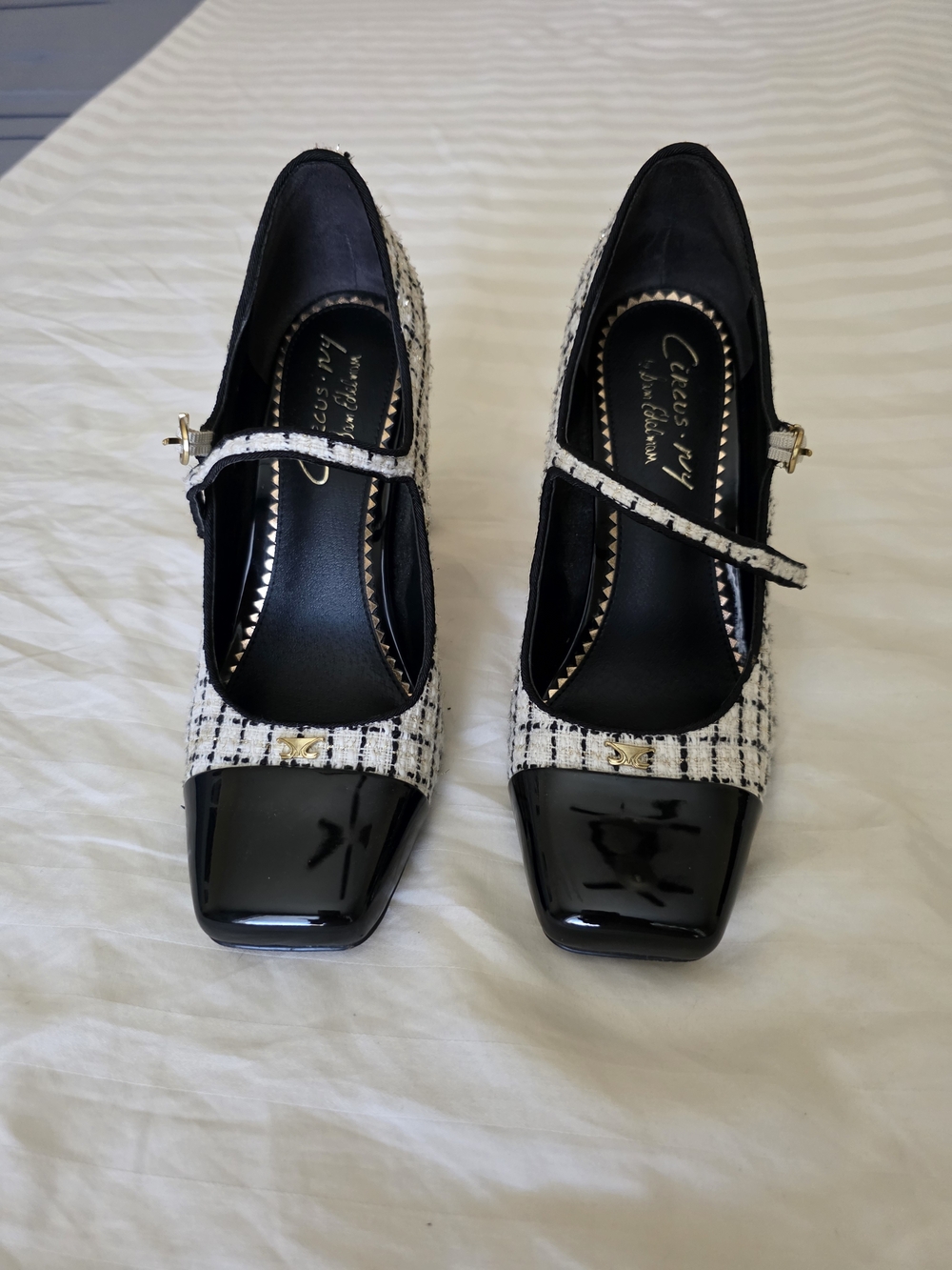 Circus by Sam Edelman Black and White Tweed Mary Jane Flats